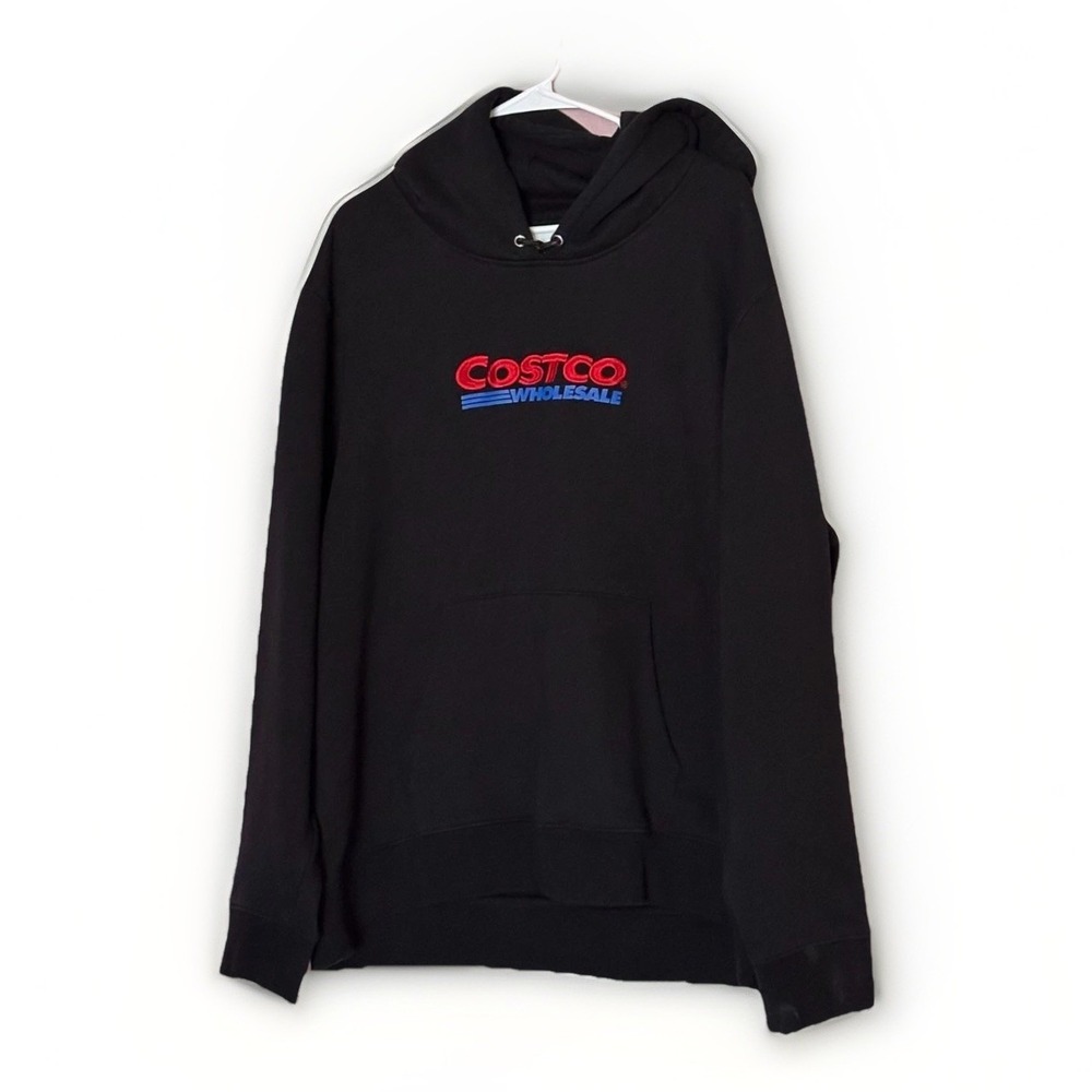 Costco Wholesale Hoodie XXL Black Pullover Streetwear Viral TikTok Sweatshirt